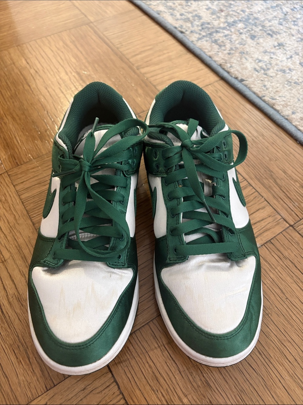 Nike Green and White Low-Top Sneakers
